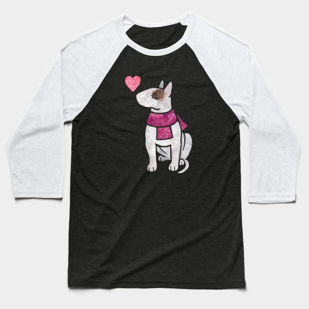 English Bull Terrier Baseball T-Shirt by animalartbyjess